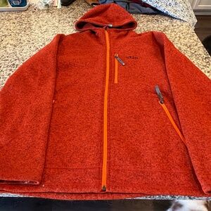 Stio Men's Hooded Fleece Jacket in Burnt Orange - Large